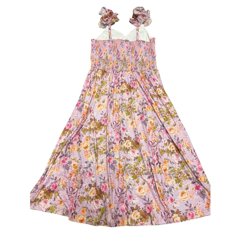 Grace Karin Purple Floral Ruffle Maxi Dress XL Wedding Guest Garden Party - Picture 9 of 11
